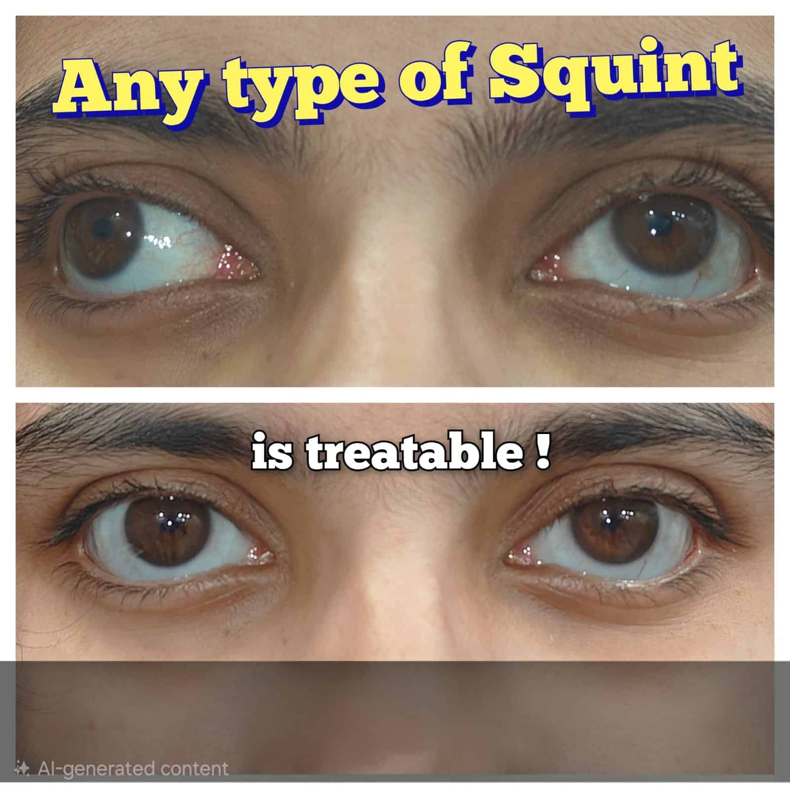 Close-up of eyes showing squint treatment results at Punjab Lasik.